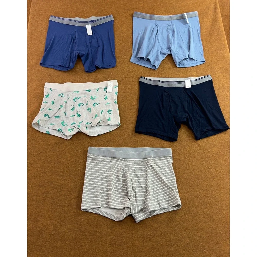 Old Navy Mens Large Multicolor 5 Pack Stretch Cotton Boxer Briefs NWT